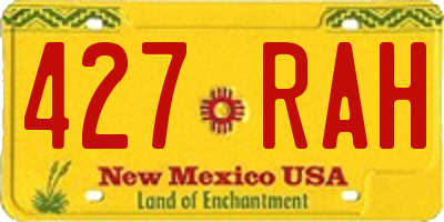 NM license plate 427RAH