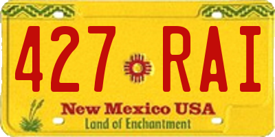 NM license plate 427RAI