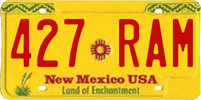 NM license plate 427RAM