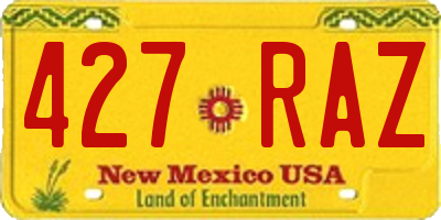 NM license plate 427RAZ
