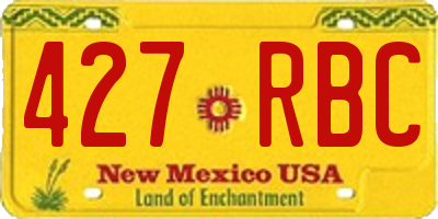 NM license plate 427RBC