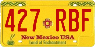 NM license plate 427RBF