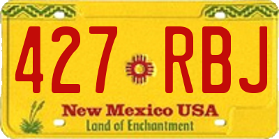 NM license plate 427RBJ