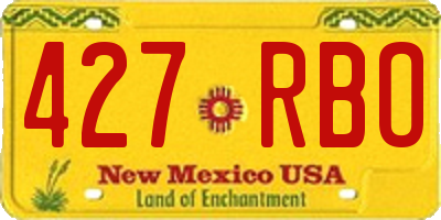 NM license plate 427RBO