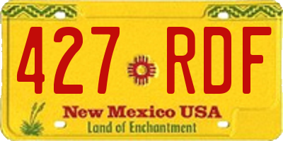 NM license plate 427RDF