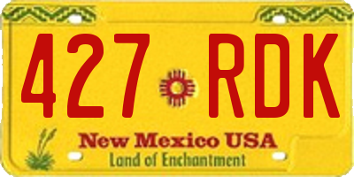 NM license plate 427RDK