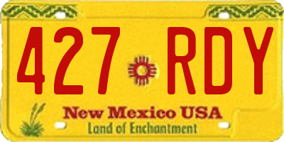 NM license plate 427RDY