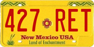 NM license plate 427RET