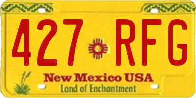 NM license plate 427RFG