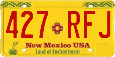 NM license plate 427RFJ