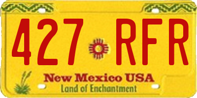 NM license plate 427RFR