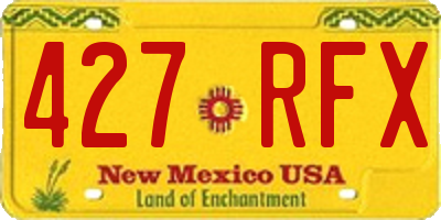 NM license plate 427RFX