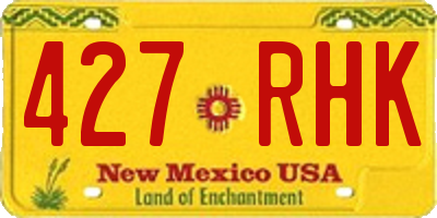 NM license plate 427RHK