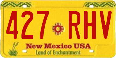 NM license plate 427RHV