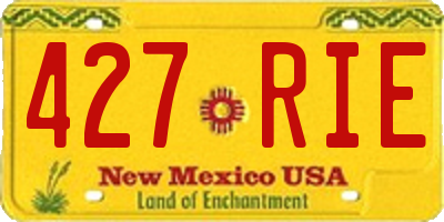 NM license plate 427RIE