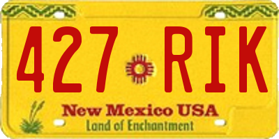 NM license plate 427RIK