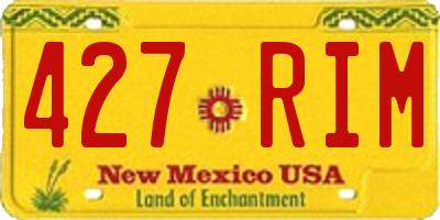 NM license plate 427RIM