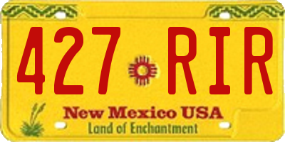 NM license plate 427RIR