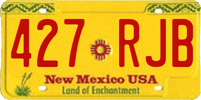NM license plate 427RJB