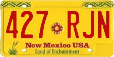 NM license plate 427RJN