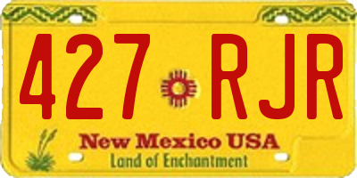 NM license plate 427RJR