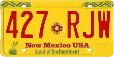 NM license plate 427RJW