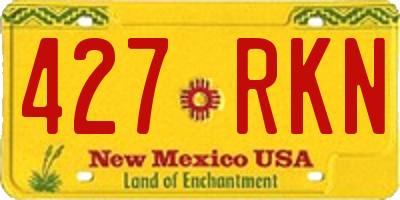 NM license plate 427RKN