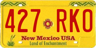 NM license plate 427RKO