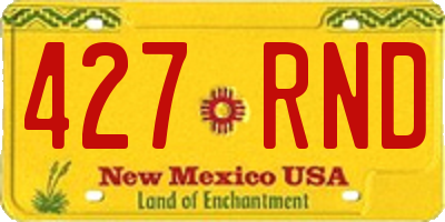 NM license plate 427RND