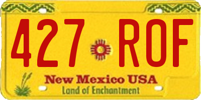 NM license plate 427ROF