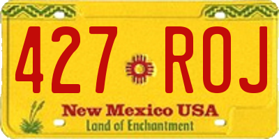NM license plate 427ROJ