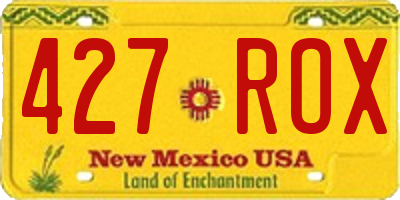 NM license plate 427ROX