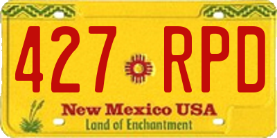 NM license plate 427RPD