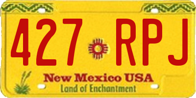 NM license plate 427RPJ