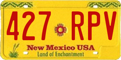 NM license plate 427RPV