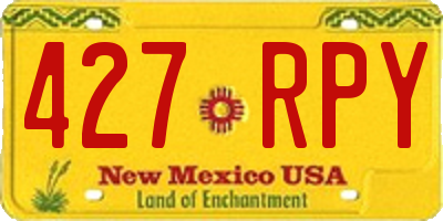 NM license plate 427RPY