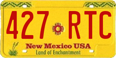 NM license plate 427RTC