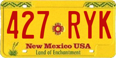 NM license plate 427RYK