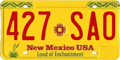 NM license plate 427SAO