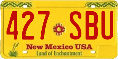 NM license plate 427SBU