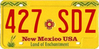 NM license plate 427SDZ