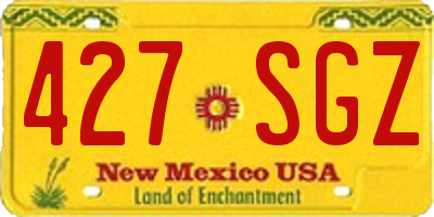 NM license plate 427SGZ