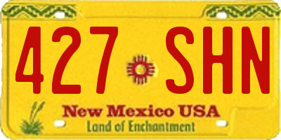 NM license plate 427SHN