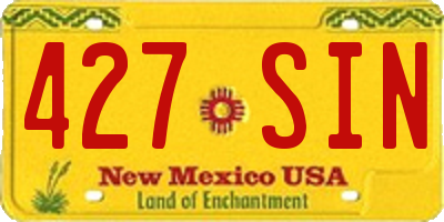 NM license plate 427SIN