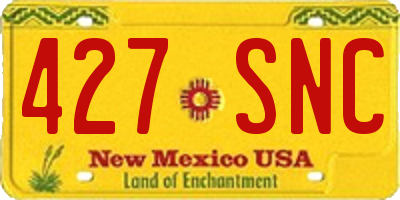 NM license plate 427SNC
