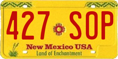 NM license plate 427SOP