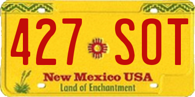 NM license plate 427SOT