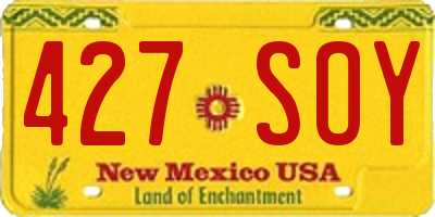 NM license plate 427SOY