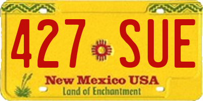 NM license plate 427SUE
