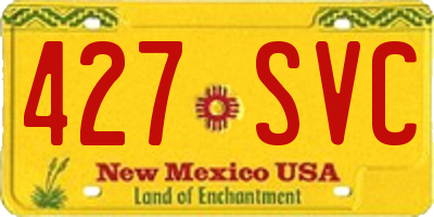NM license plate 427SVC